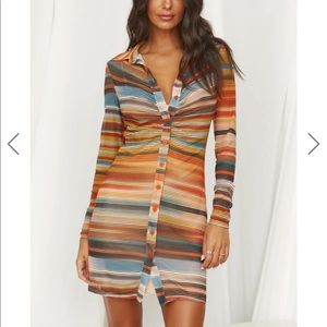 Button up mesh dress